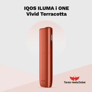 Home 27 Premium IQOS ILUMA i One Vivid Terracotta device for TEREA sticks featuring a sleek all-in-one design for UAE users
