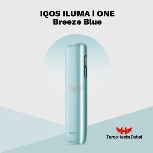 IQOS ILUMA i One Breeze Blue portable device with a smooth finish, elegant blue color, and modern minimalist styling in Dubai