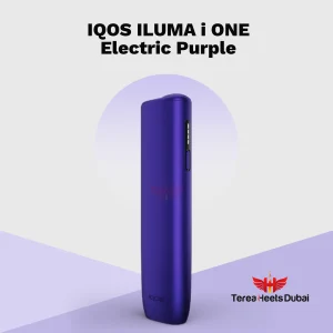 Home 32 Close-up of the IQOS ILUMA i One Electric Purple device with a slim portable body designed for TEREA sticks in the UAE